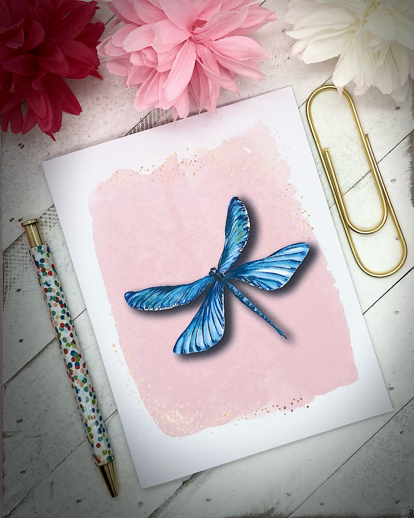 Everyday Greeting Card - Blue Dragonfly - Single Card