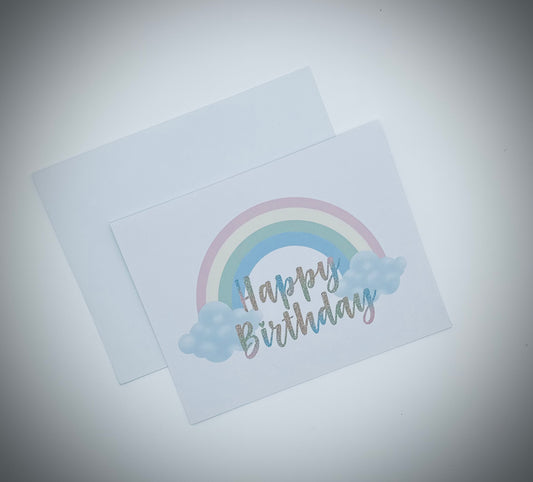 Happy Birthday - Rainbow - Single Greeting Card