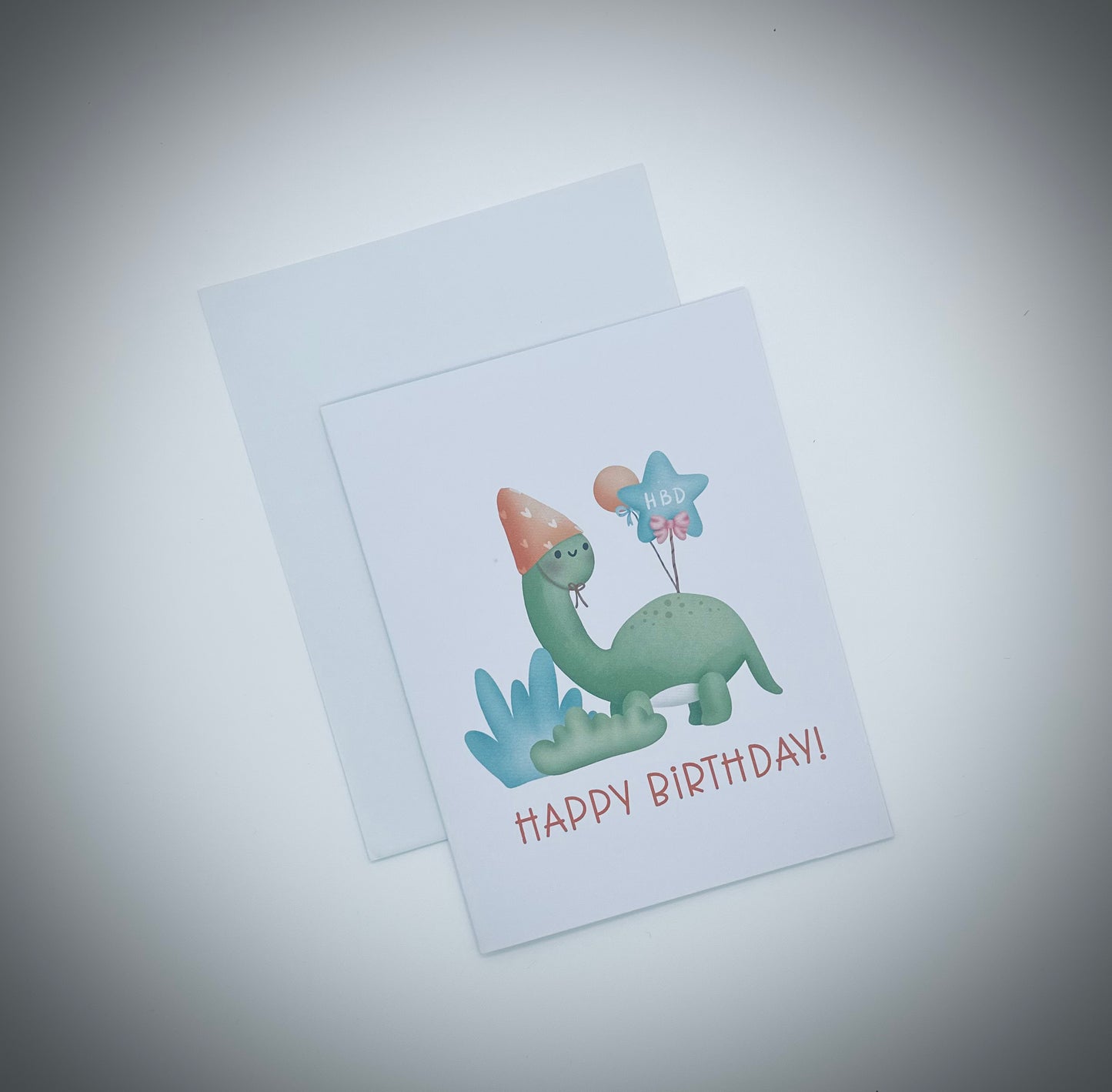 Happy Birthday - Green Dinosaur - Single Greeting Card