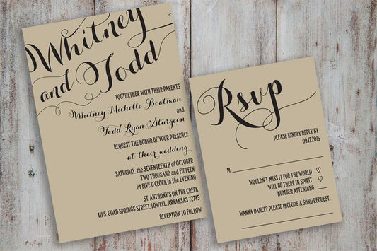 Wedding Invitation w/ RSVP Card