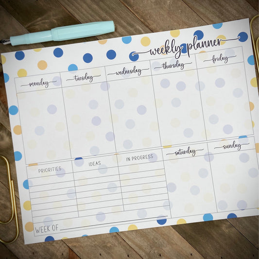 Polka Dot Weekly Planner Notepad