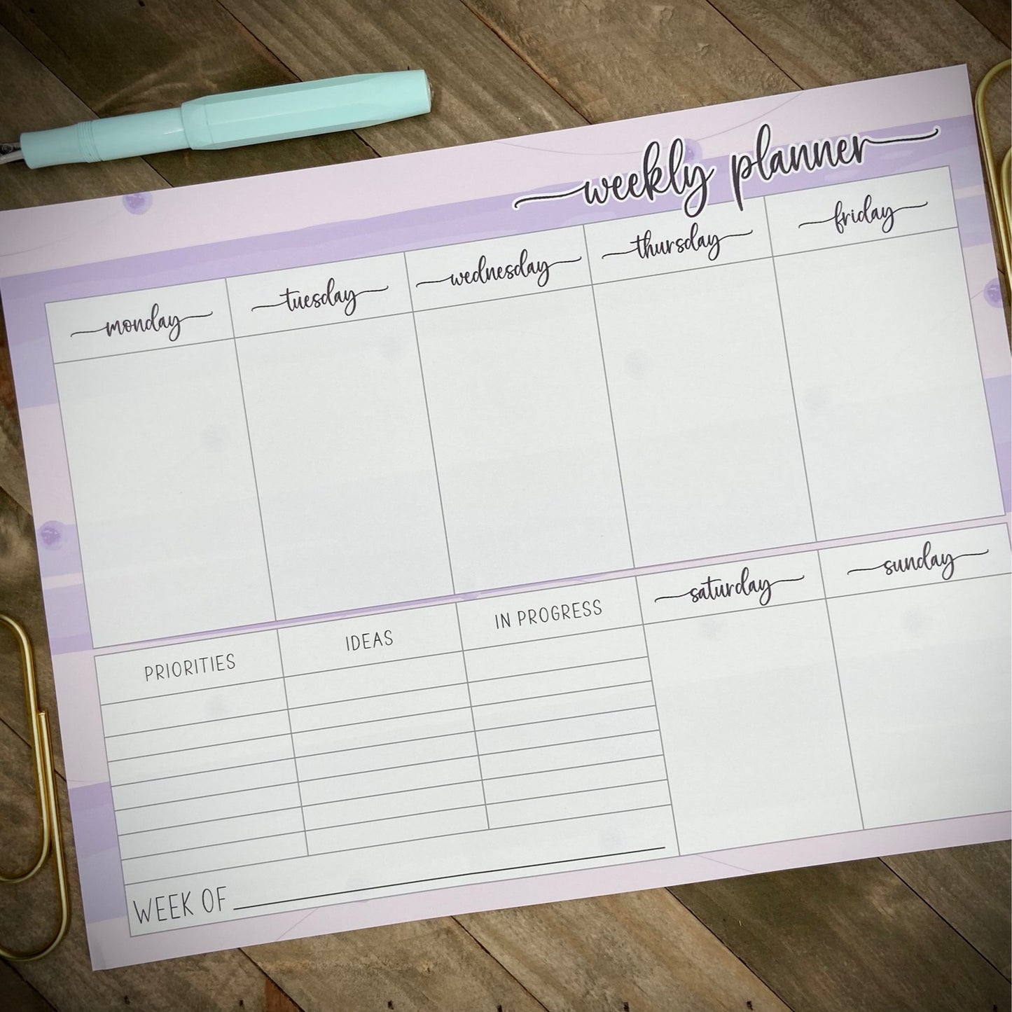 Pastel Weekly Planner Notepad