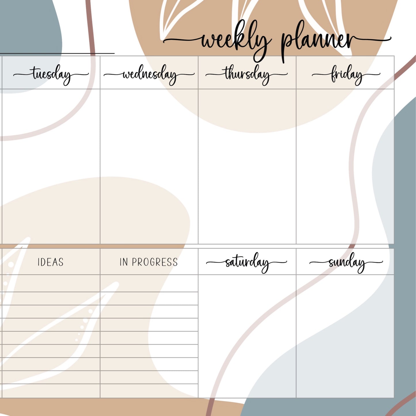 Minimal Boho Weekly Planner Notepad